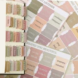 Colorful Boho Theme Laminated Bible Tabs - 75 Tabs for Scripture Organization and Easy Navigation (MULTI)