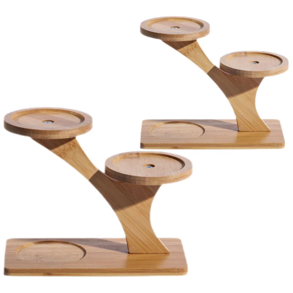 

2 Pcs Bamboo Tray Small Plant Stand Indoor Pots Corner Stands for Plants Insulation Pads