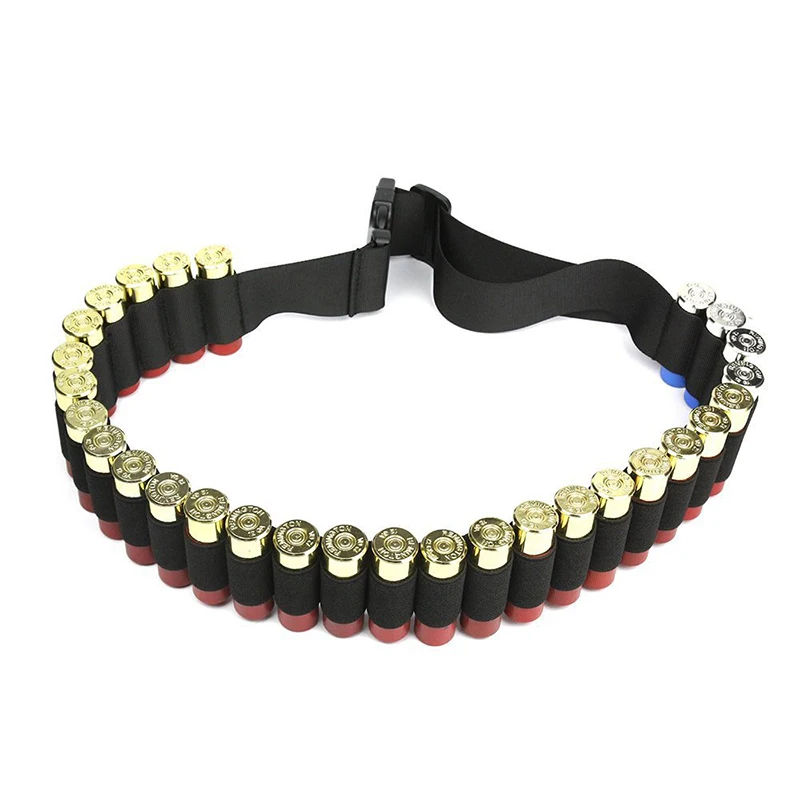 전술 27/30 라운드 샷건 Bandolier 벨트 조정 가능한 샷건 쉘 캐리어 탄약 주머니 홀더 12 게이지 사냥 액세서리