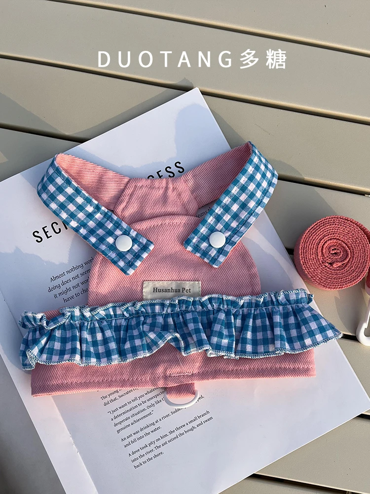 Vestido Floral Para Cães Pequenos - Xadrez Com Anel Em D Para Passeios