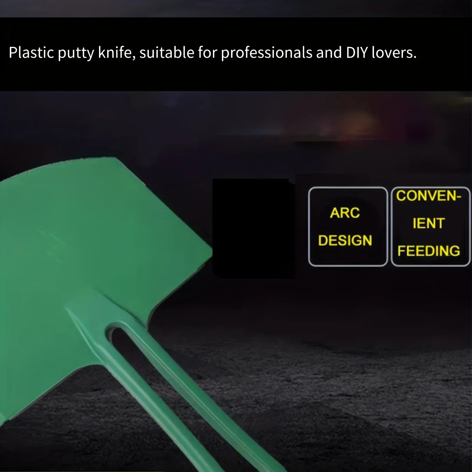 Description Picture 4 of itemCurved Plastic Putty Knife Flexible Paint Scraper Trowel Feeder For Decal Wallpaper Baking Wall Car Putty Repair Paint Tool