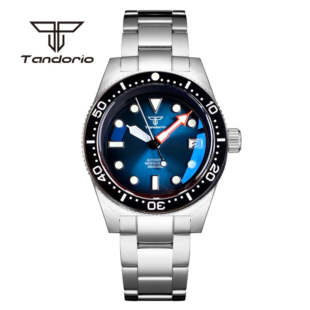 

Tandorio NH35A Luminous Gradient Dial 300m Dive Automatic Watch for Men Domed AR Sapphire Crystal Ceramic Rotating Bezel Date