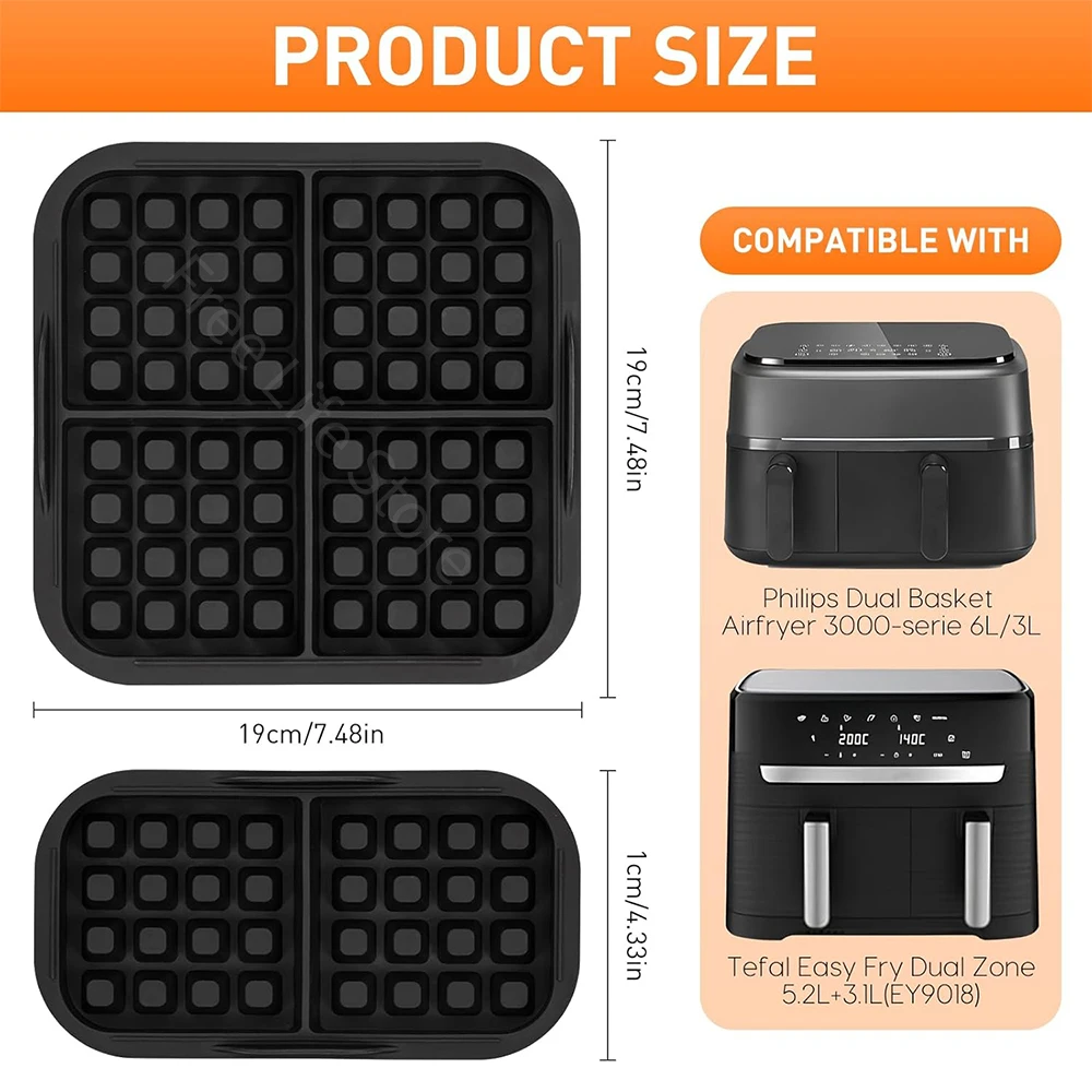 Axinyijia 2 Pezzi Stapo per Waffle in Silicone per N-inja Airfryer