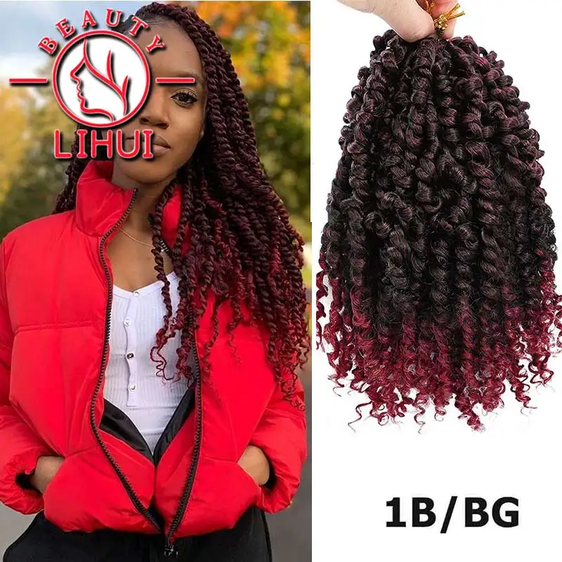 Synthétique pré-torsadé printemps torsion Crochet cheveux Mini Passion  torsion noir court bouclé Bob printemps torsion tressage cheveux Ex –  acheter