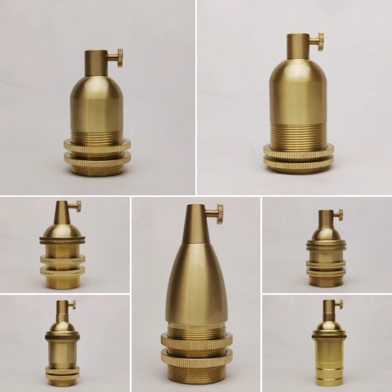 E14 Spiral Brass Light Sockets lamp bulb holder lamp holder lamp base led lamp base E12 Retro Ceiling Lamp Base