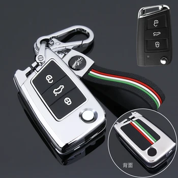 Cover per chiave/telecomando per Volkswagen VW Golf 7 gti mk7 r Touran Skoda Octavia 3 Superb Karoq Kodiaq Seat Leon mk3 Ateca accessori - Cover custodia chiave auto per Volkswagen VW Golf 7 gti mk7 r Touran Skoda Octavia
