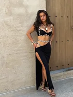 Ruby Halter Cleavage Backless Skirt Suit 1