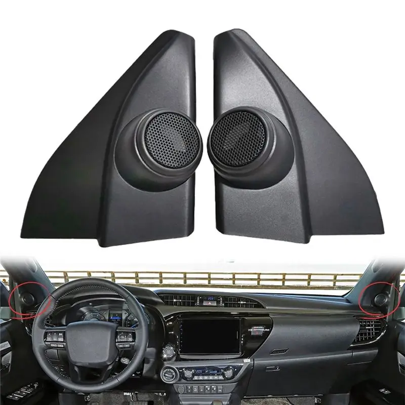 2PCS 자동차 트위터 스피커 수정된 오디오 도어 코너 접착제 스피커 커버 Toyota Hilux For Fortuner 2016-2020-A54R