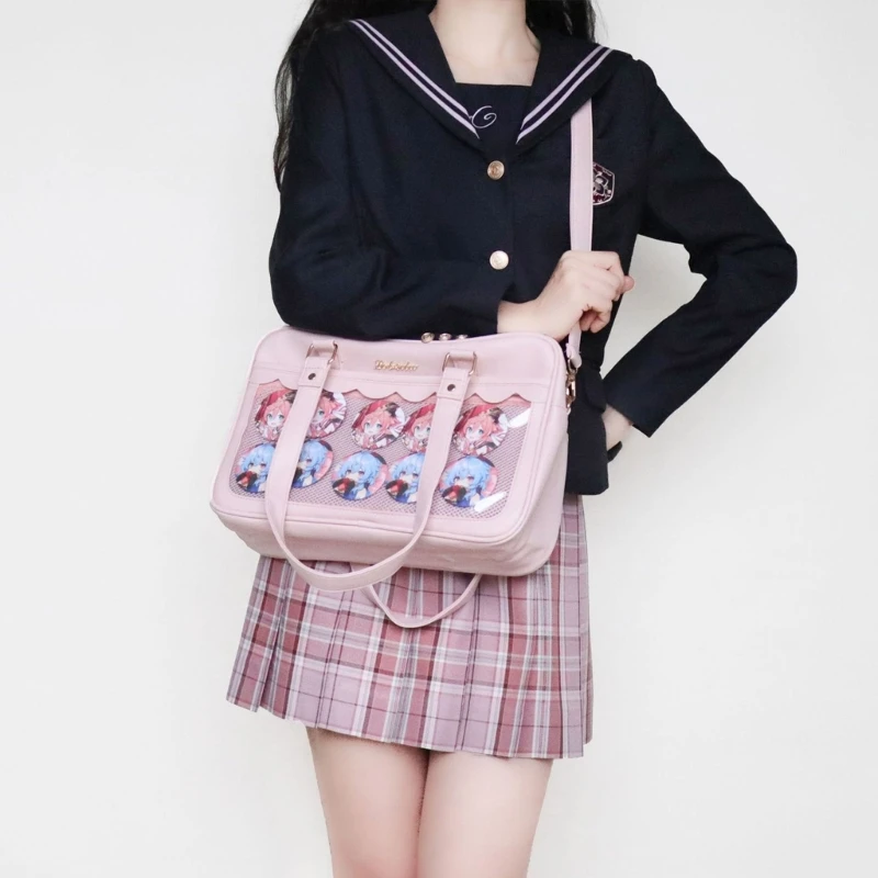 Japanese Handbag for Women Pain Bag JK Shoulder Bag Student Crossbody Bag Lovely Transparent Bag