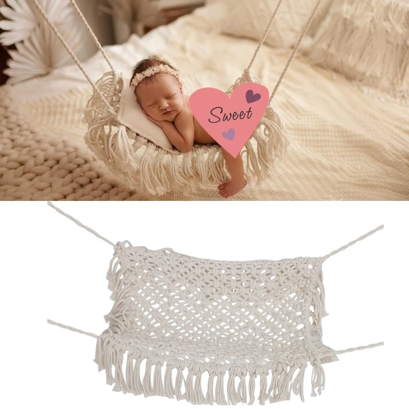 

Newborns Photograph Props Crochet Hammock Baby Photo Posing Layout Decoration