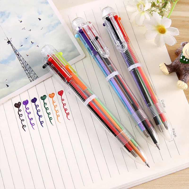 Random 1pc Kawaii Cute Animal Cartoon Ballpoint Pen 19 Types School Office Supply Stationery 10 Colorful Refill