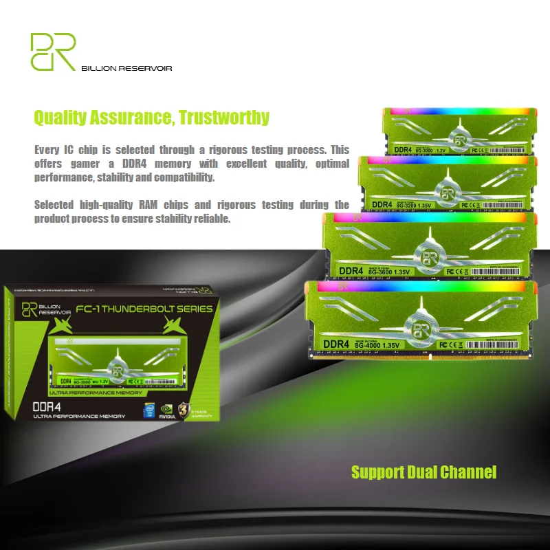 Memória Ram Ddr4 br 3200mhz 8gb 16gb 2666mhz 3600mhz Xmp 2.0 Rgb Desktop Gaming Placa Mãe Intel Amd - Imagem 2