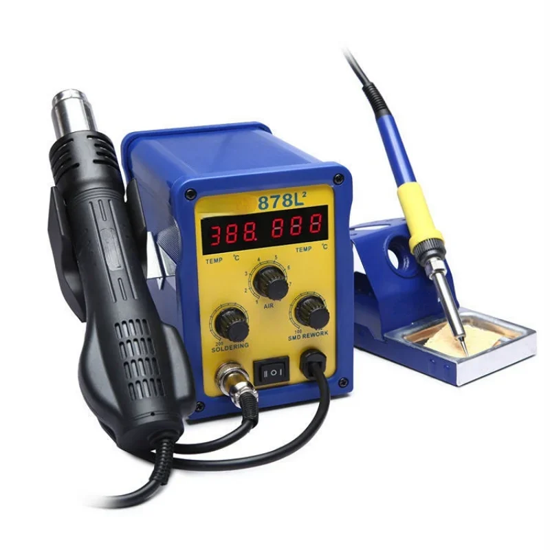 

SMD Brushless Hot Air Rework Station + Soldering Iron BAKU BK-878L2 Led Digital Display and Heat Gun for Cell Phone Repair