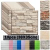 10pcs Self Adhesive Decor 3D Foam Wall Stickers Pane Room Waterproof peel and stick Brick Wallpaper for Interior Decoration 1