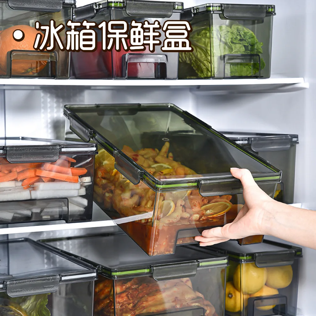 Korea Kimchi Refrigerator Storage Box Large Sealed Lock Freezer Clear  Plastic 6750ml Airtight Food Container - China Food Storage and Food Storage  & Container price