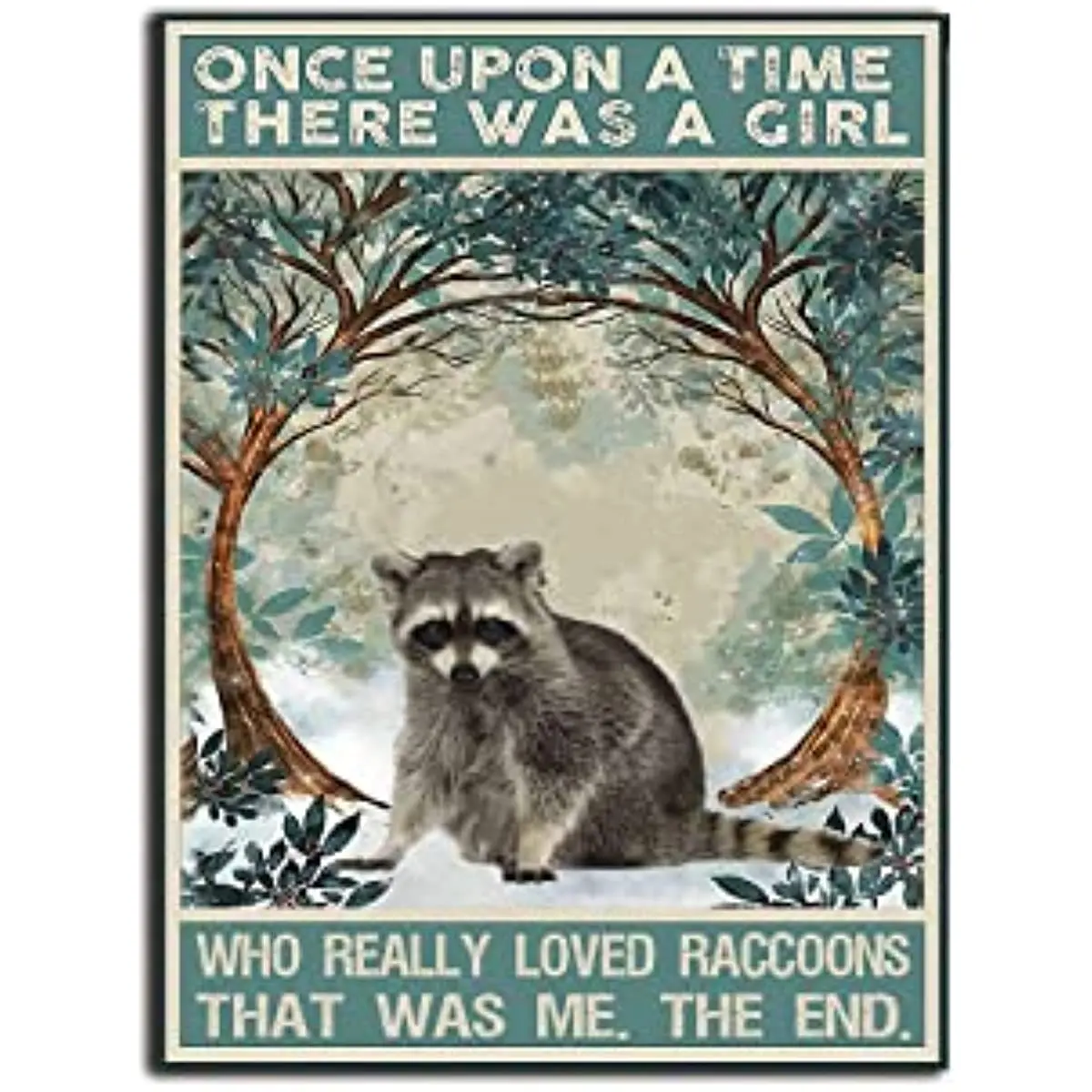 

New Raccoon once had a girl poster who really liked raccoons, and that was my old poster Abstract Wall art Metal Wall Tin Sign