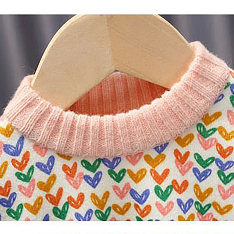 Girls Fleece Padded Knitwear Sweater for Autumn