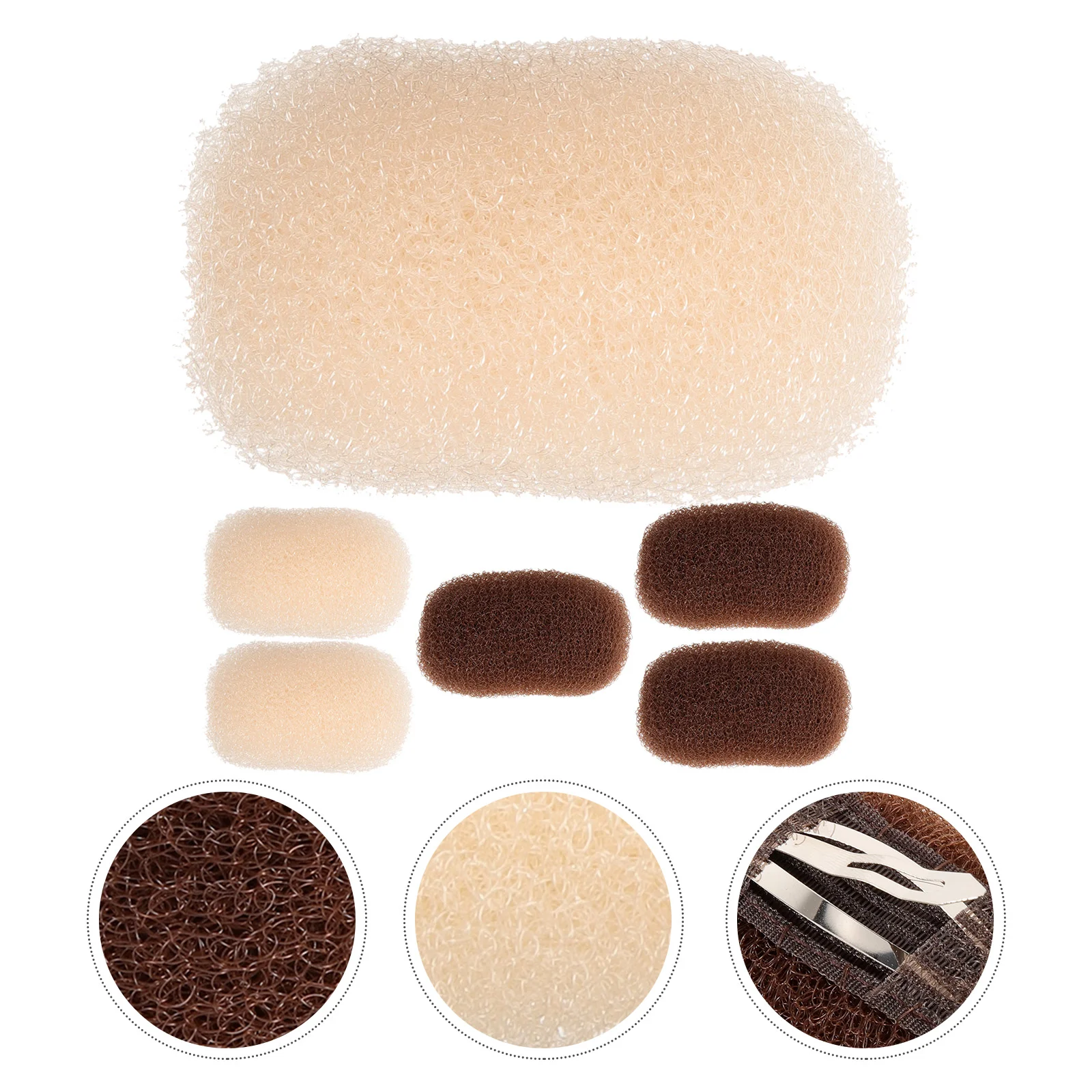 

6 Pcs Sponges Hair Booster Girl Volume Pad Cushion Curls Padding Tool Bump Clips Bases Hairpin