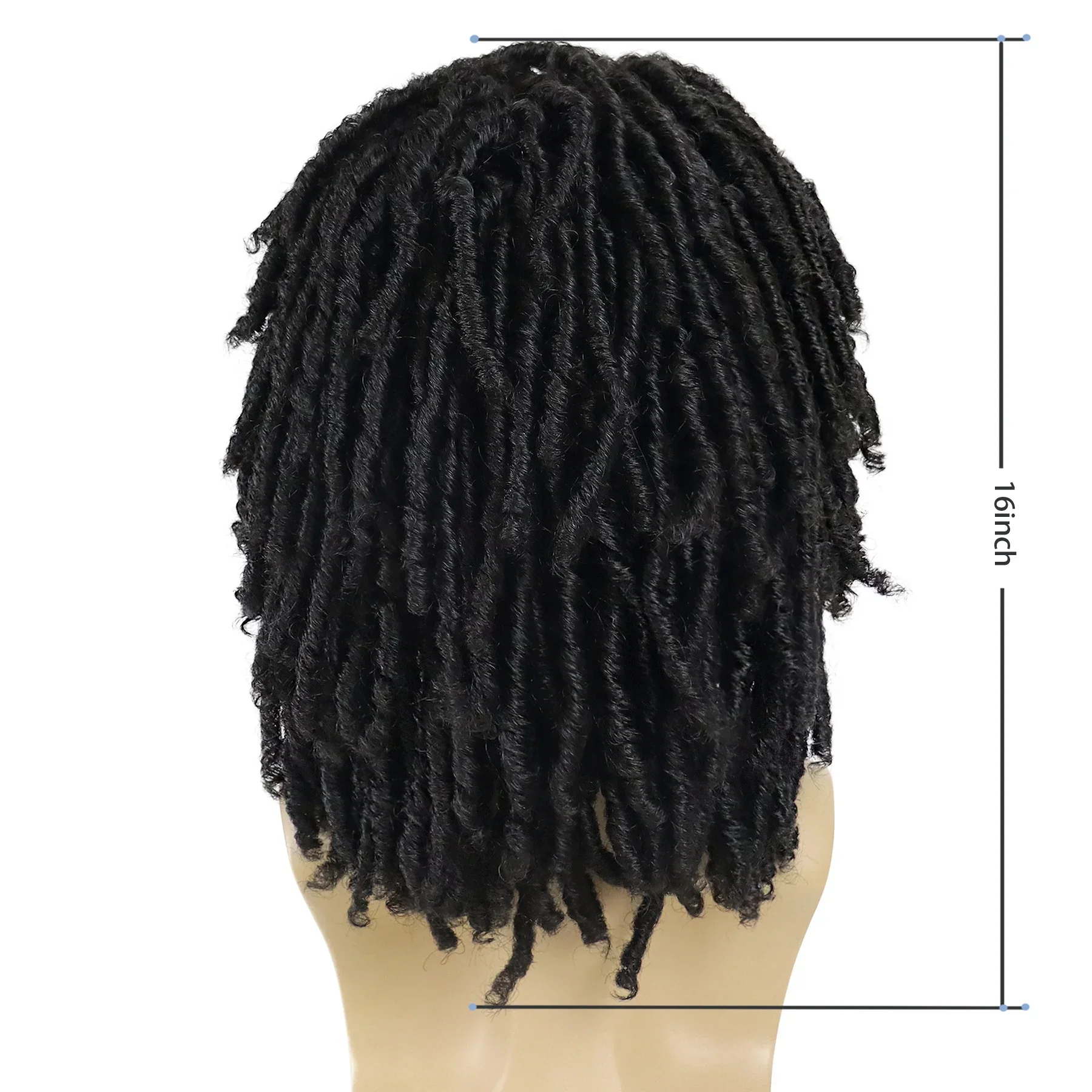 Synthetic Wig GNIMEGIL Braided Wigs Rasta Natural Synthetic Wig Dreadlocks Short Wigs for Man Afro Curly Bob Wig Faux Locs Costume Dreads synthetic wig