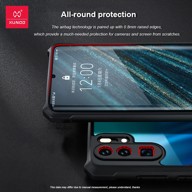 Huawei P30 Pro 용 Xundd 충격 방지 케이스, Huawei P30 P40 P50 Pro Pro + 케이스 Чехол 용 보호 범퍼 투명 전화 커버