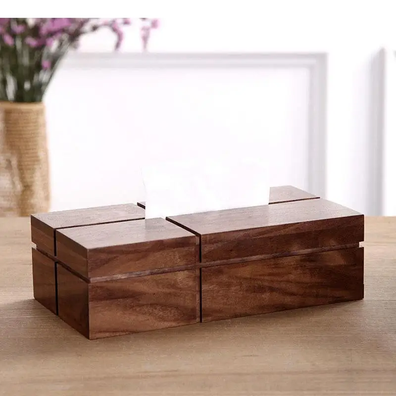 

Тканевые коробки из ореховой древесины, Скульптурное бумажное полотенце, подставка для бумажных салфеток, Современный домашний декор