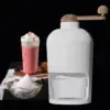 Mini Hand Crank Ice Crusher Snow Cone Machine with Ice Cube Tray Portable Ice Snow  for Kitchen, Bars, Restaurants 2