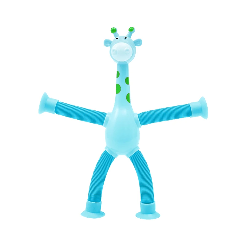 Children Suction Cup Toys Pop Tubes Stress Relief Telescopic Giraffe Hand Toys Sensory Bellows Anti-stress Squeeze Toy