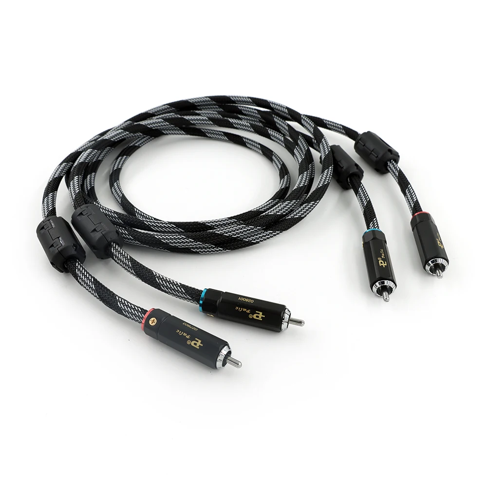 

HiFi 5N OFC Copper 2RCA To 2RCA Cable Interconnect Cable with Silver Plated RCA R1719 plug connector audio RCA cable