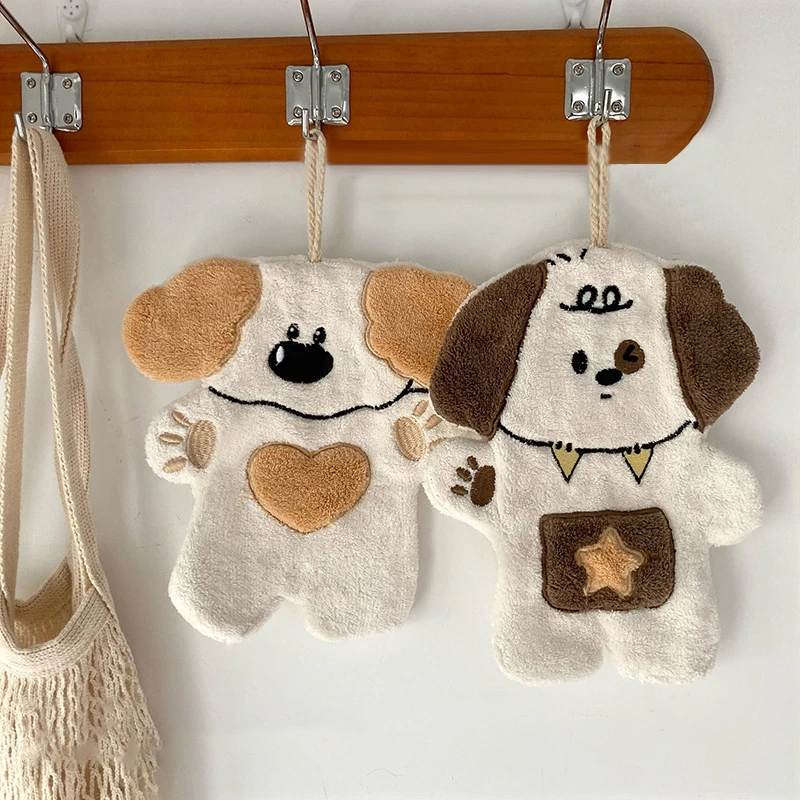 

Милое впитывающее полотенце для рук с щенком, очаровательный дизайн, толстое и мягкое, очень впитывающее полотенце висячего типа, мультяшная щенок, хлопковая мочалка