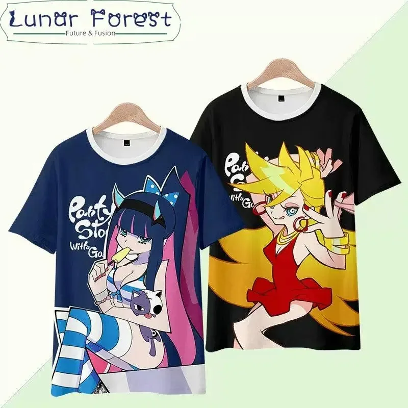 Moda ver ã o em torno do pesco ç o manga curta popular anime japon ê s streetwear calcinha e meia com garterbelt impress ã o 3d