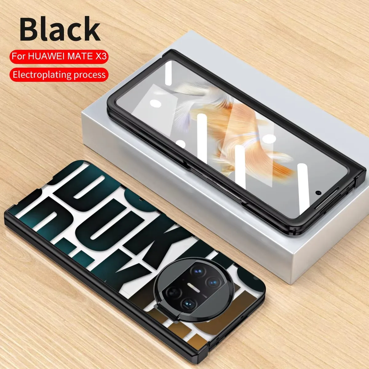 Luxury Plating Transparent Phone Case with Shockproof and Anti-Fall Protection, Includes Glass Front Film