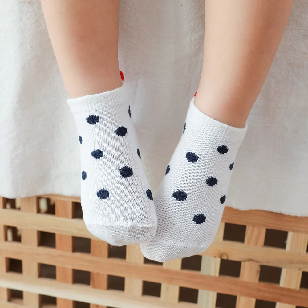 5Pairs/lot 0-12Y Cute Lovely Short Baby Socks Children Sock Red Heart Girls Cotton Mesh Cute Newborn Boy Toddler White Sock 4