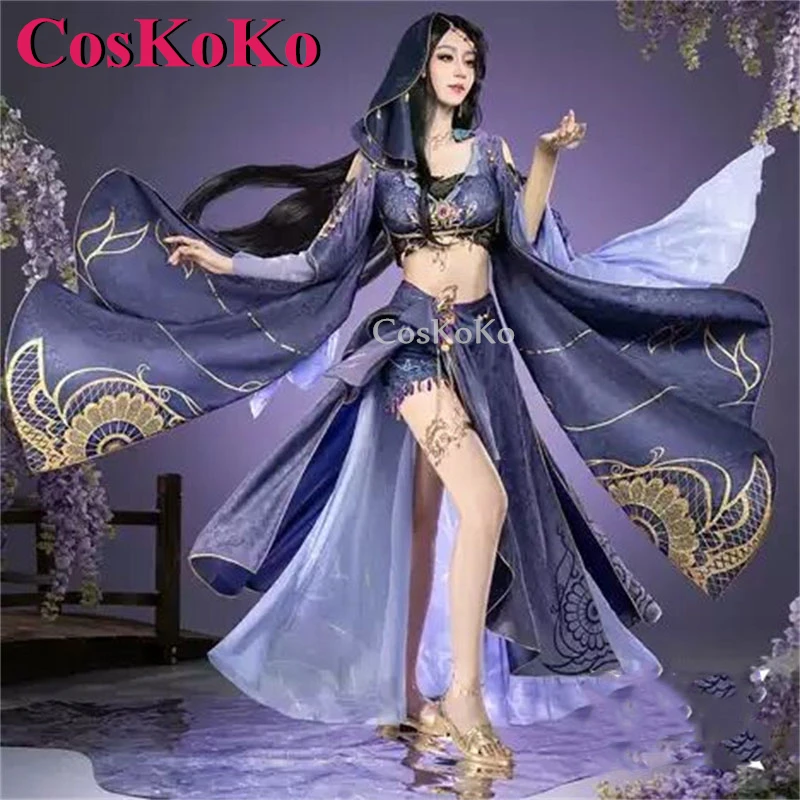 CosKoKo Jiu Ling 코스프레 애니메이션 게임, NiShuiHan 코스튬, 화려한 우아한 유니폼 원피스, 할로윈 파티 역할극 의류 S-XL