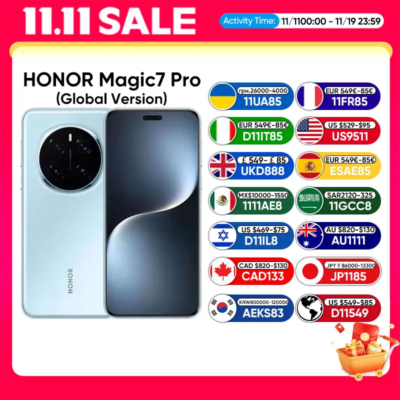 Global Version Honor Magic7 Pro 5G Smart Phone Snapdragon 8 Elite 6.8" 120Hz OLED Display 100W Fast Charge 200MP IP68&IP69 eSIM