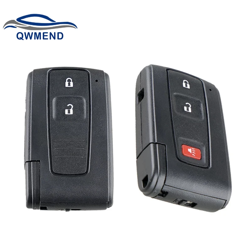 QWMEND for Toyota Key Shell 2/3 Buttons Car Remote Key Fob Case for Toyota Prius 2004-2009 Smart Car Keys Shell TOY43 Blade