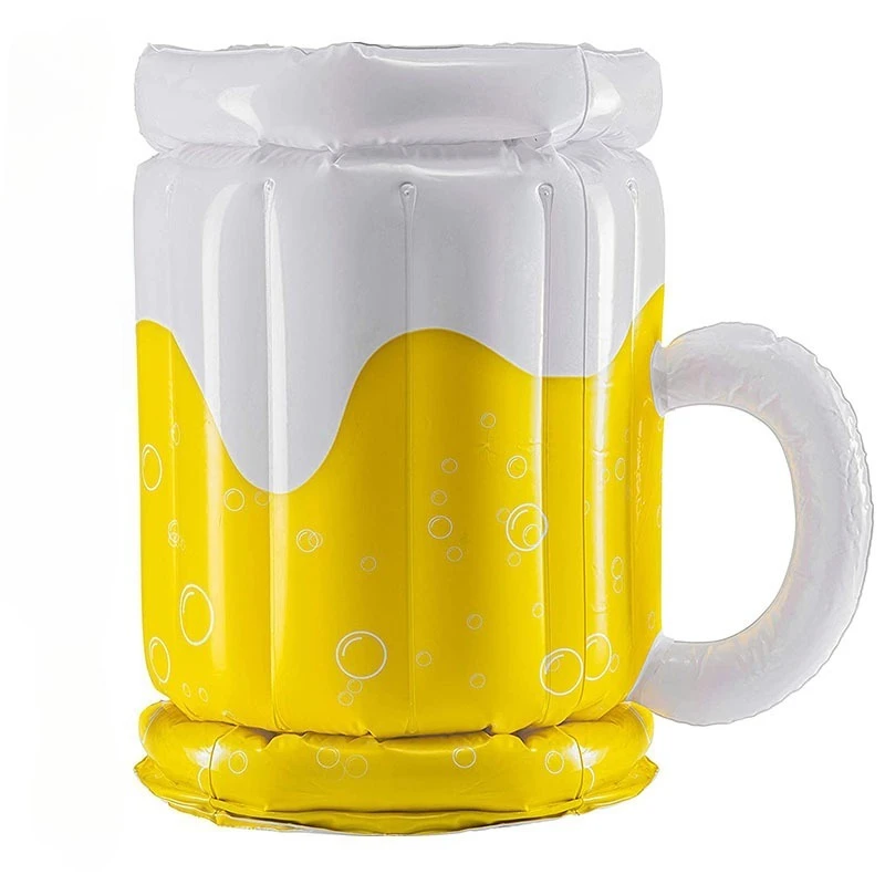 Inflatable Beer Mug Ice Bucket - Portable Outdoor Beer Cooler, Beach Pool Party Ice Storage for Beverage Chilling Creativity