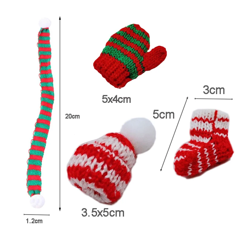 10p Mini Knitting Scarf Socks Doll Scarf Brooch Sweater Pins Badge Collar Clothes Doll Accessories DIY Craft Christmas Ornaments