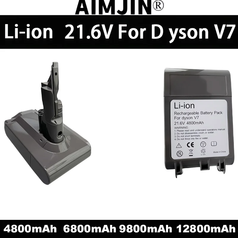

Ersatz Battery for Dyson Absolute, Kabel-Freies, Portable Vacuum Cleaner, V7 4800, 6800, 9800, 12800mAh