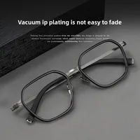 Титановые оправы для очков в стиле ретро, сверхлегкие, чистые, оптовая продажа, универсальная оптическая оправа, мужские оправы для очков с большим лицом