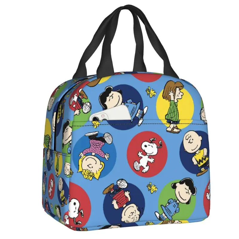 thumbnail image 1 of Bolsas térmicas para el almuerzo con diseño de Charlie Brown y hojas rastrilladas de Peanuts personalizadas, contenedor para el almuerzo para el trabajo, la escuela, viajes, caja de almacenamiento de, 1 of 5