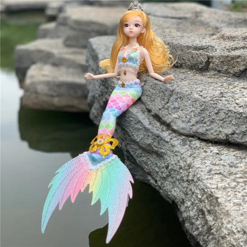 Diamond tail mermaid doll butterfly wings, princess dolls, birthday gifts for boys and girls.