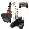 Huina 1594 1/14 2.4GHz RC simulation alloy excavator replica lighting and sound effects remote control car adult boy toy gift 6