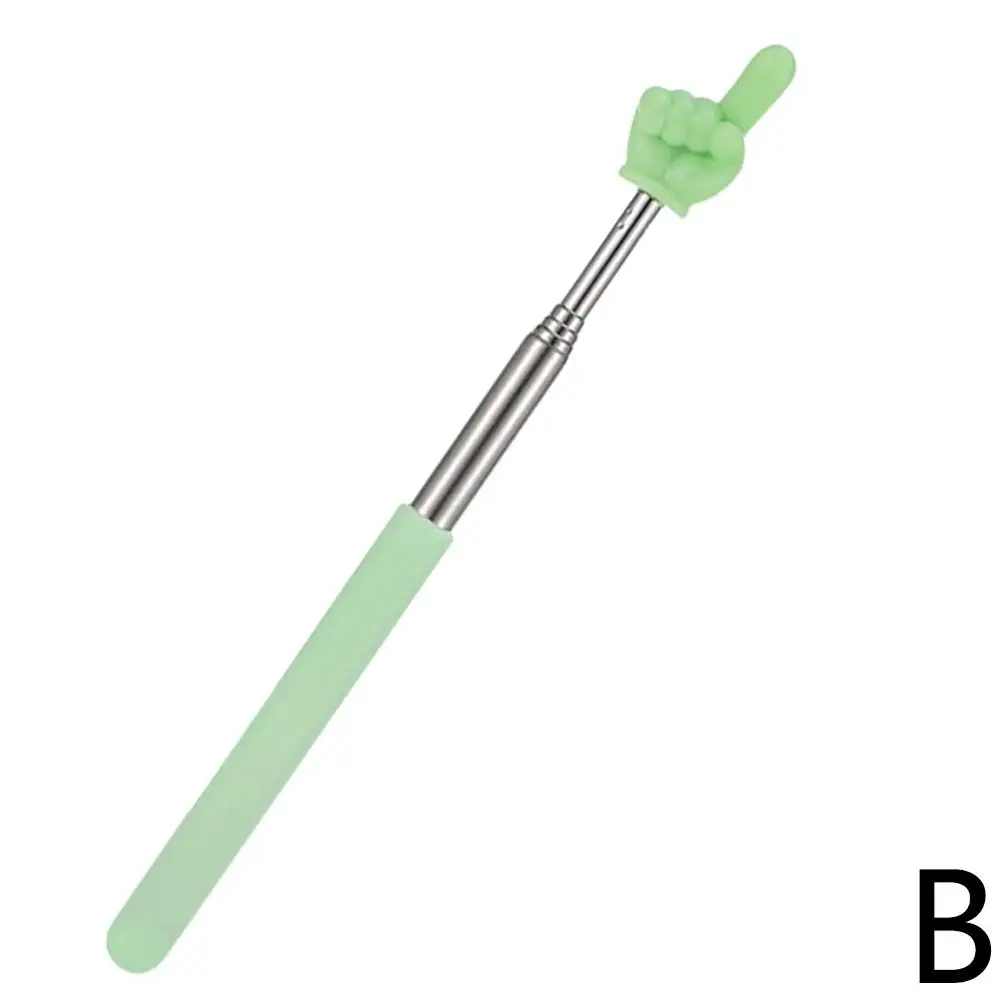 Pointeur d'enseignement en acier, tige télescopique, conception de doigt, bâton d'enseignement, bâtons de lecture, outils, fournitures scolaires et de bureau