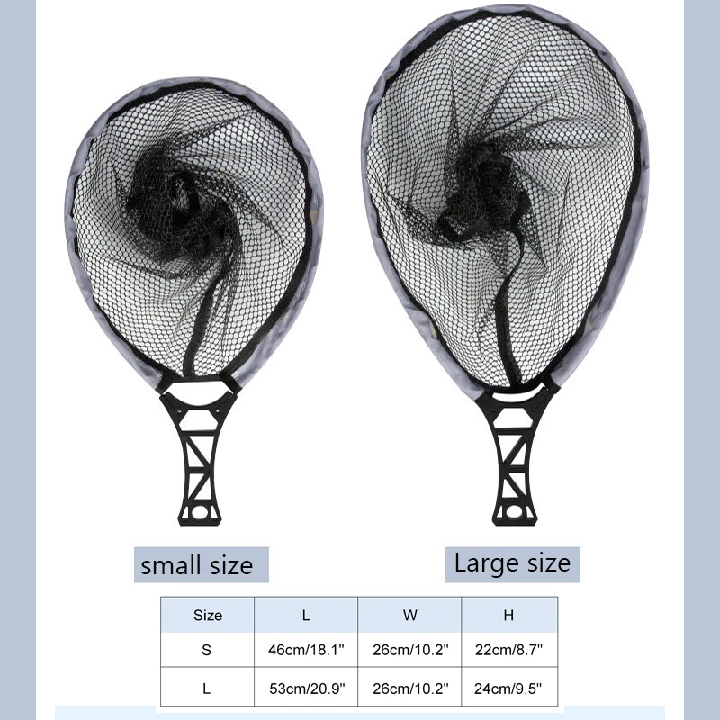 Folding Fly Fishing Net Keepnet Portable Landing Net Rubber with Handle Trout Fishing Mesh Tool for Outdoor Stream Fishing Landing Net Fishing Net