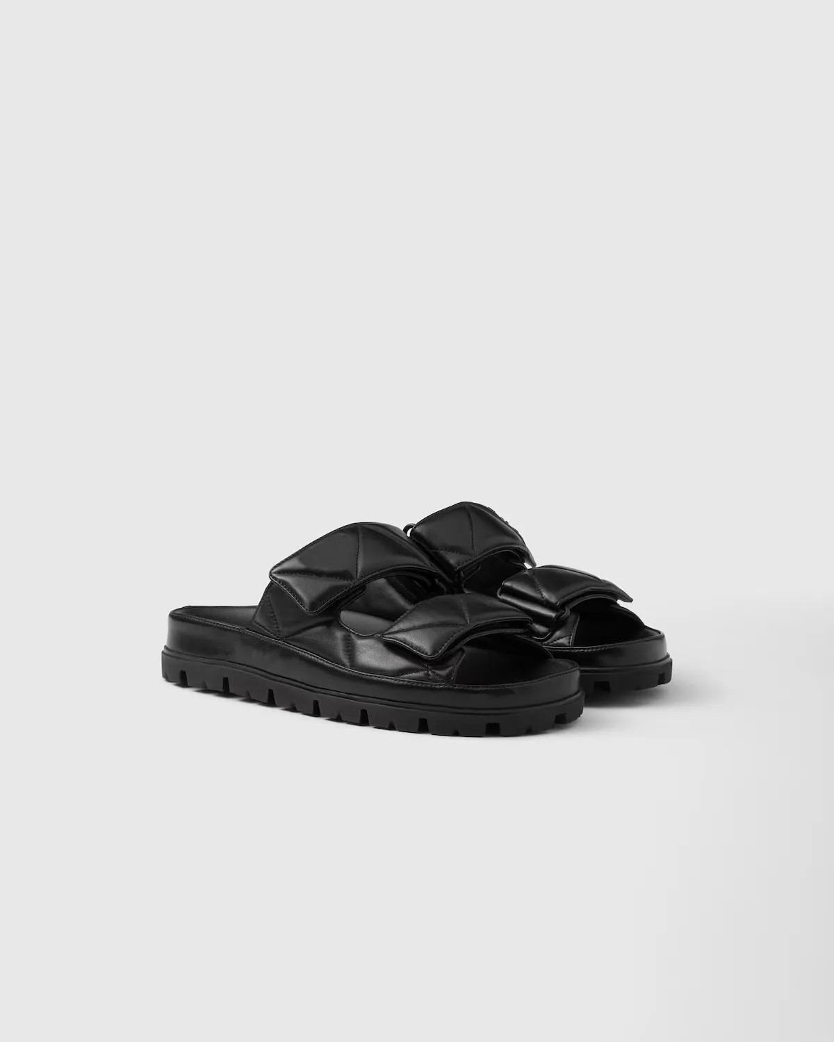 

Padded Nappa Leather Sandals Quilted Stitching