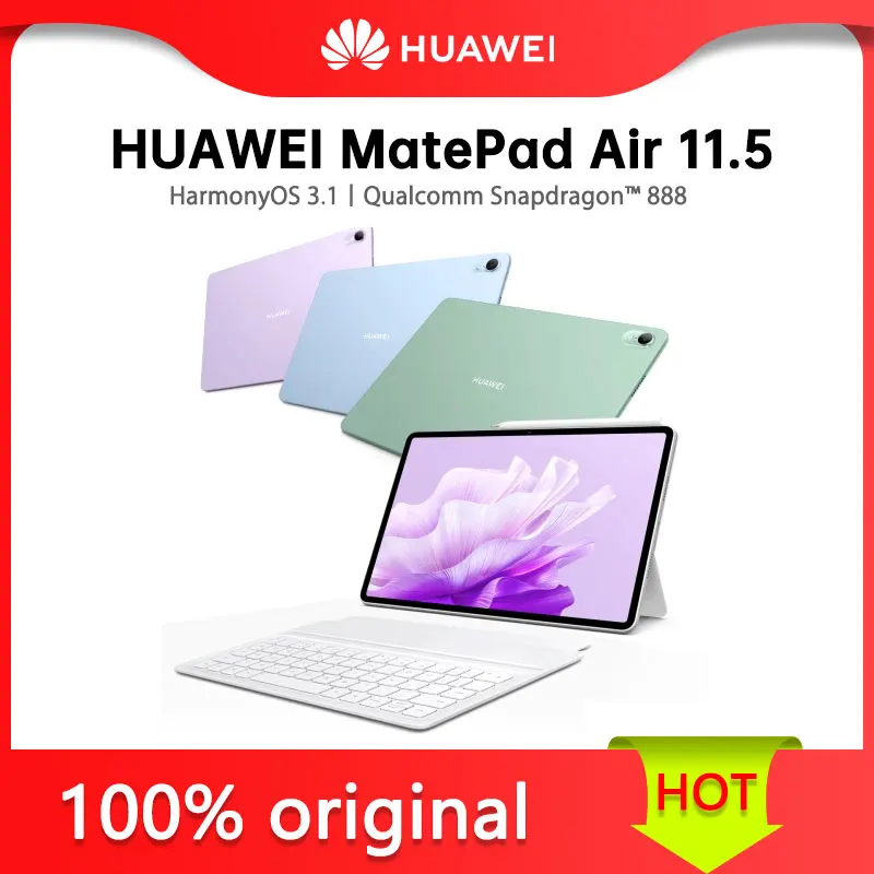 

HUAWEI MatePad Air 11.5 Inch 2.8K HD 144 Hz Screen Qualcomm Snapdragon ™ 888 HarmonyOS 3.1 8300 mAh Battery Tablet