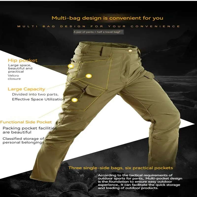 Tactical Pants Men's IX9 Military Pants Wearable Work Casual Straight Four Seasons Enhanced hiking pants casual pants