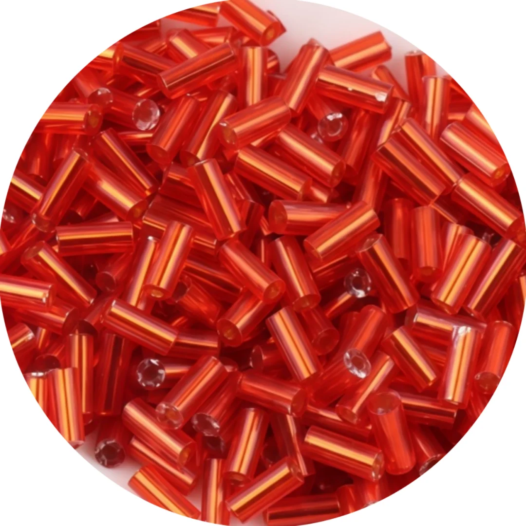 Premium Silver Core Glass Tube Beads for DIY Embroidery and Crafts