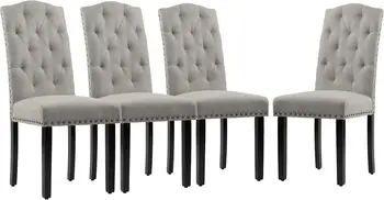 Gray Upholstered Dining Chairs 1
