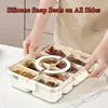 Large Capacity Partitioned Kitchen Storage Tray, Sealed Refrigerator Storage Box With Handle, Outdoor Fruit Platter Organizer 6